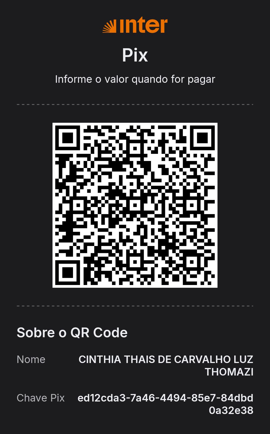QR Code PIX para doação